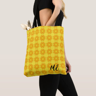 saco de tote personalizável com padrão amarelo bri