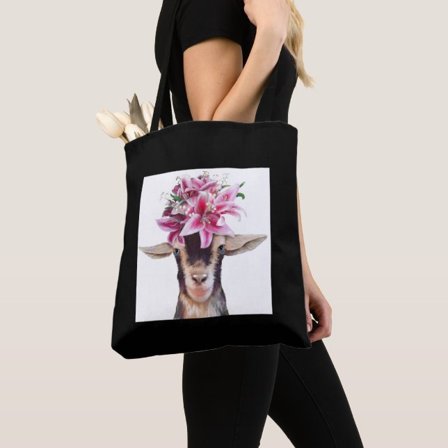 Saco de Tote (preto) - Lily e Posey os Caprinos (Close Up)
