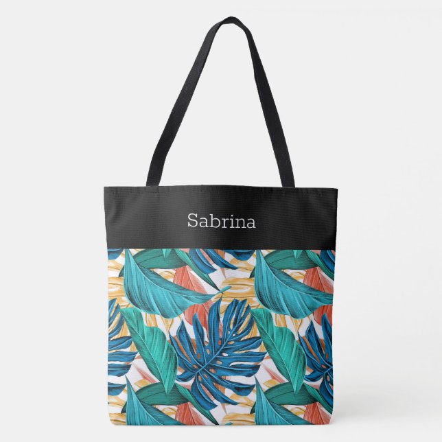 Saco de Tote Tropical Monograma Chic (Frente)