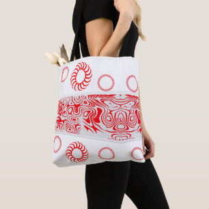 Saco de Tote Vermelho e Branco