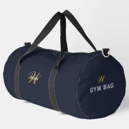 Saco de Treino com Inicial de Monograma Azul Naval
