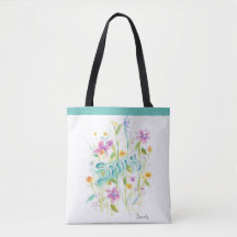 Saco do Tote da Flor, bolsa de canvas