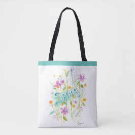 Saco do Tote da Flor, bolsa de canvas