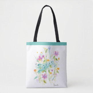 Saco do Tote da Flor, bolsa de canvas