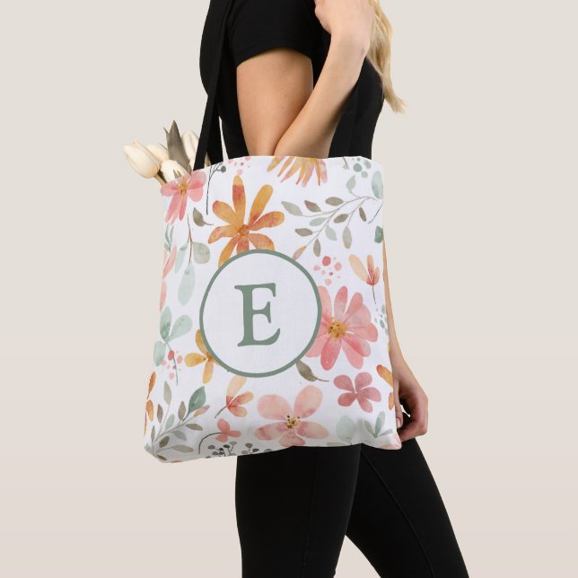 Saco Floral Personalizado com Tote Inicial (Close Up)