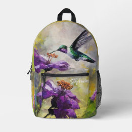 Saco personalizado da escola de beija-flor, Nature
