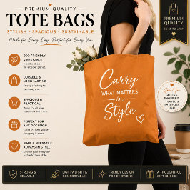 Saco Presente Tote Luxo Minimalista Laranja