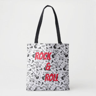 Saco Rock & Roll Tote - vermelho e preto