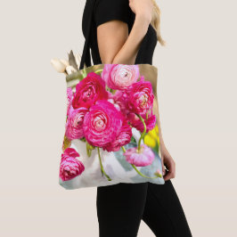Saco Rosa Ranunculus Flores Tote