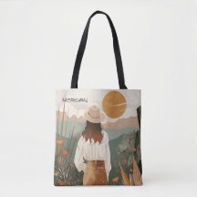 Saco Sunset Tote Wanderlust com Natureza Artística