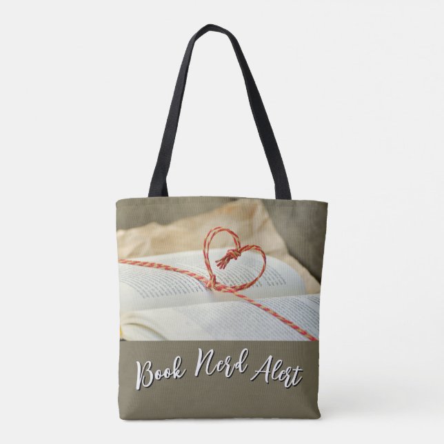 Saco Tote Alerta de Nerd de Livro (Verso)