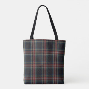 Saco Tote All-Over-Impressão Tote de Tartan, Médio
