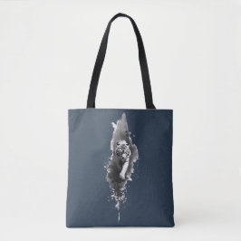 Saco Tote Arte Escura de Lavagem a Tinta Tigre