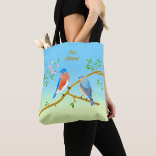 Saco Tote Bluebirds Azul e Verde