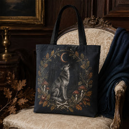 Saco Tote Botânico Lobo de Samhain Vitoriano Gótic