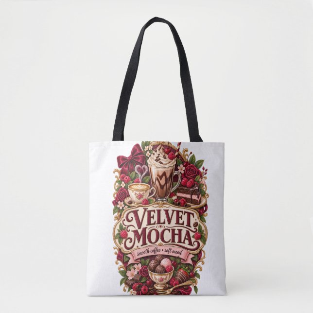 Saco Tote Café com Cacau e Frutas Vermelhas em Vel (Frente)