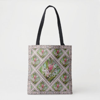 Saco Tote com Lindas Colas de Aranha Rosa