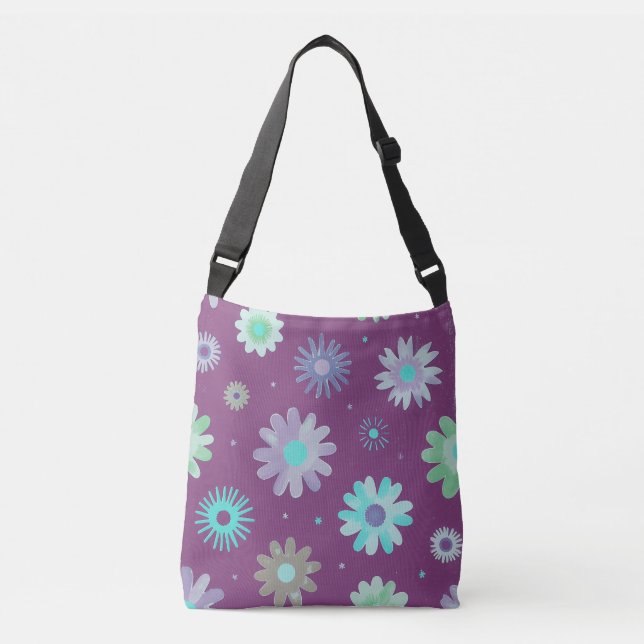 Saco Tote com Padrão Floral Abstrato (Frente)