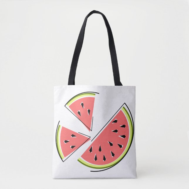 Saco tote com pedaços de melancia (Frente)