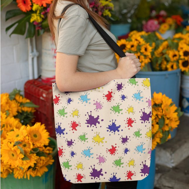 Saco tote com respingos de tinta colorida (Criador carregado)