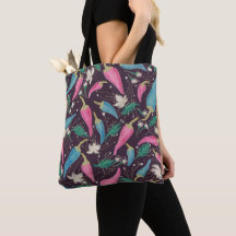 Saco Tote de Arte Vintage com Padrão de Pimenta