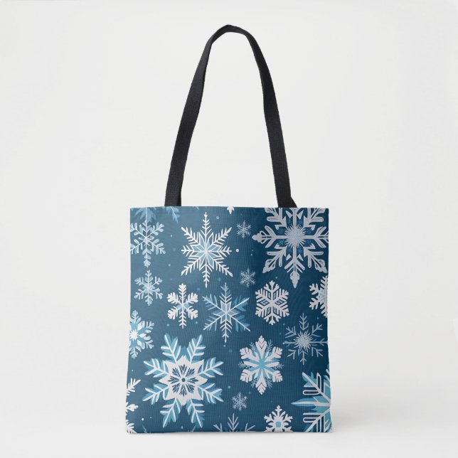 saco tote de cristais de floco de neve (Frente)