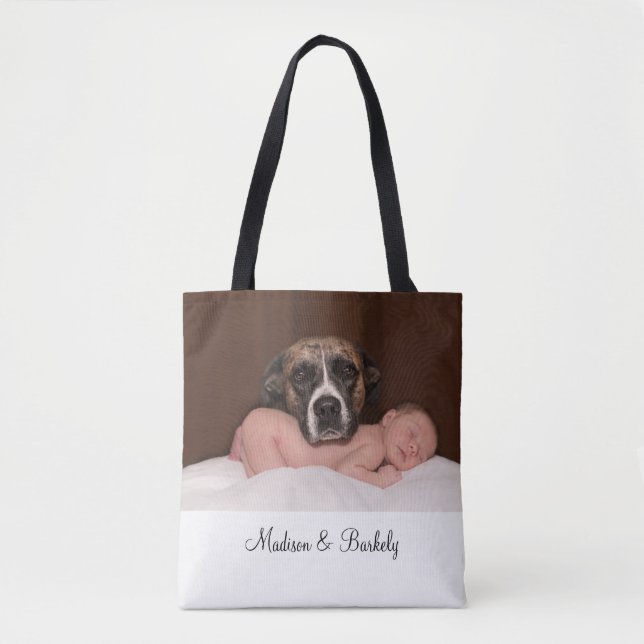 Saco Tote de dois lados com foto personalizada de  (Frente)