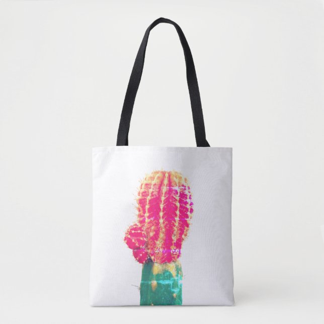 Saco Tote de Foto de Cacto Rosa (Frente)