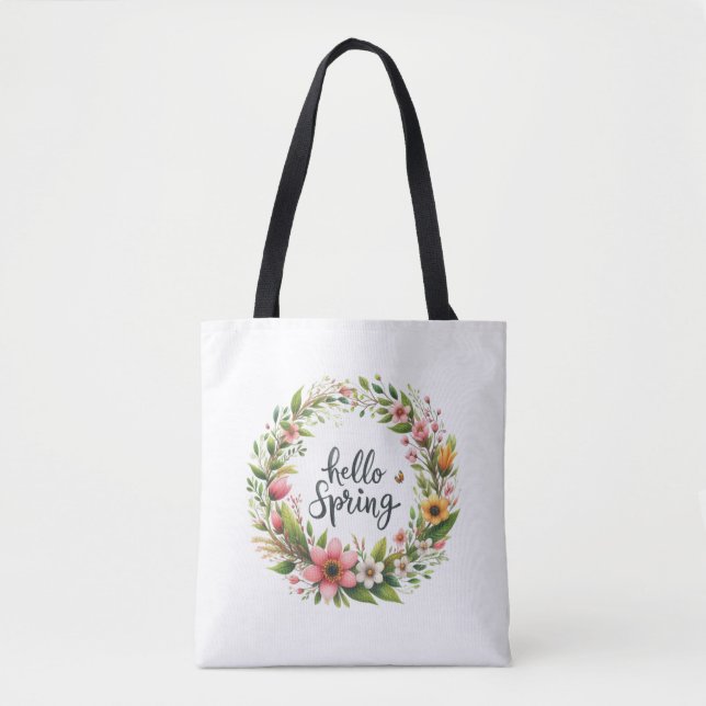Saco Tote de Grinalda Floral Tote-Spring (Frente)