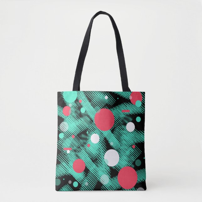 Saco Tote de Impressão Abstrata Feliz (Frente)