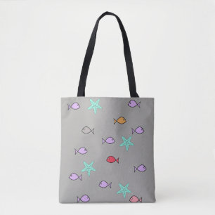 Saco Tote de Impressão Total Fish World