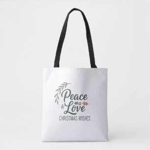 Saco Tote de Natal Peace & Love
