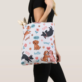 Saco Tote de Prado de Cães de Desenho Animado Dive