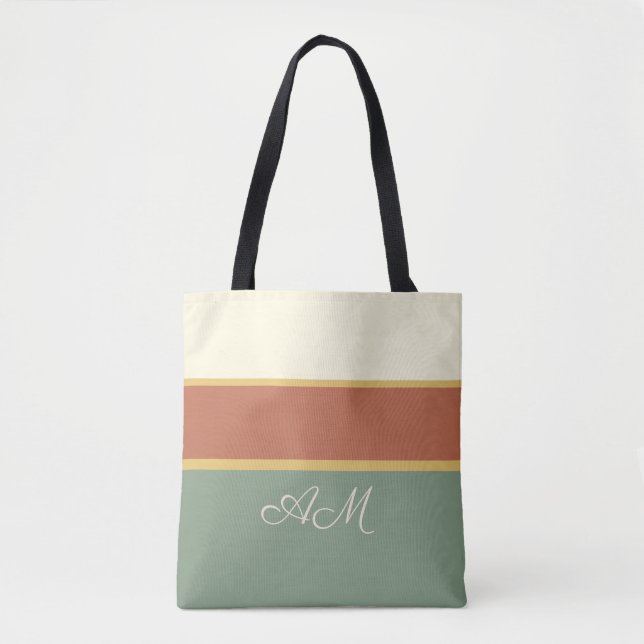 Saco Tote de Terracota Personalizado com Monograma (Frente)