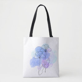 Saco Tote Floral Abstrato Minimalista