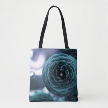 Saco Tote Floral Aqua Envelhecido