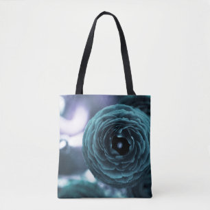 Saco Tote Floral Aqua Envelhecido