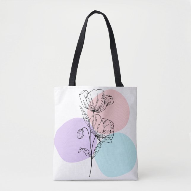 Saco Tote Floral de Linha Moderna - Natureza Boêmi (Frente)