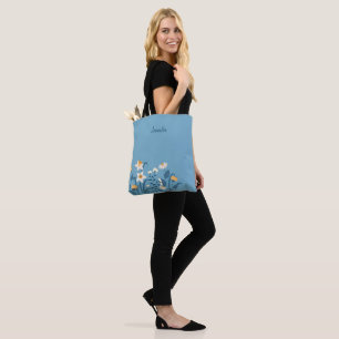 Saco Tote Floral Margarida Azul
