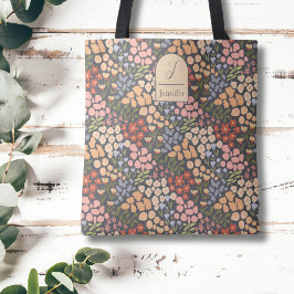 Saco Tote Floral Personalizado – Inicial & Nome