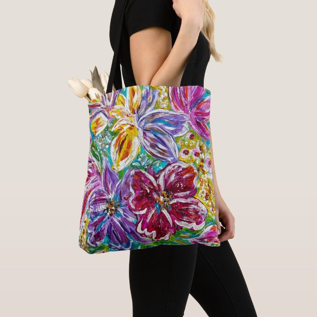 Saco Tote Floral Vaso Azul (Close Up)