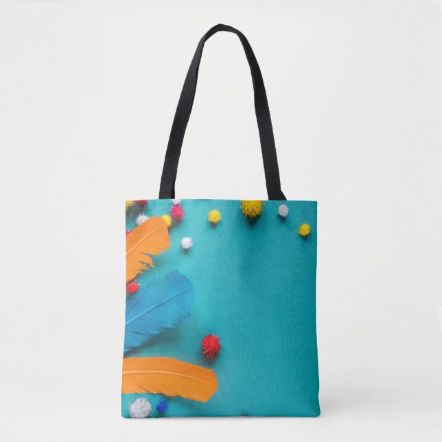 Saco Tote Flores Emplumadas (Frente)