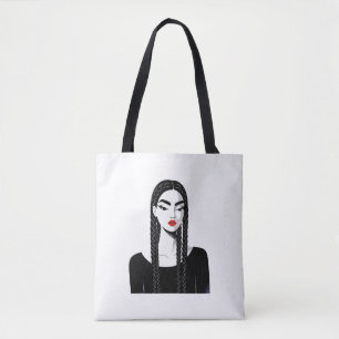 Saco Tote Ilustração Mulher Empoderada Minimalista