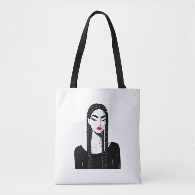Saco Tote Ilustração Mulher Empoderada Minimalista (Frente)