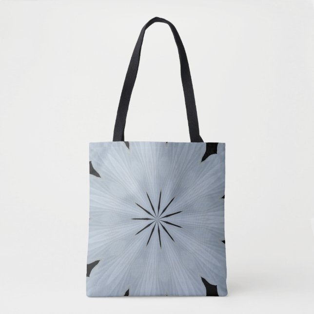 Saco tote impresso com caleidoscópio branco (Frente)