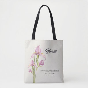 Saco Tote Íris Aquarela Personalizado   Floral
