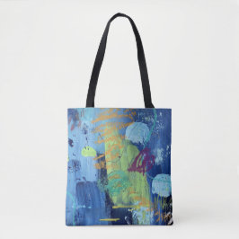 Saco Tote na Design da Caverna Submarina azul