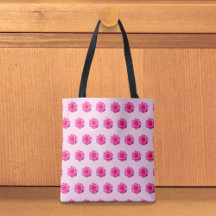 Saco Tote Padrão Sem Costura Rosa Rosa