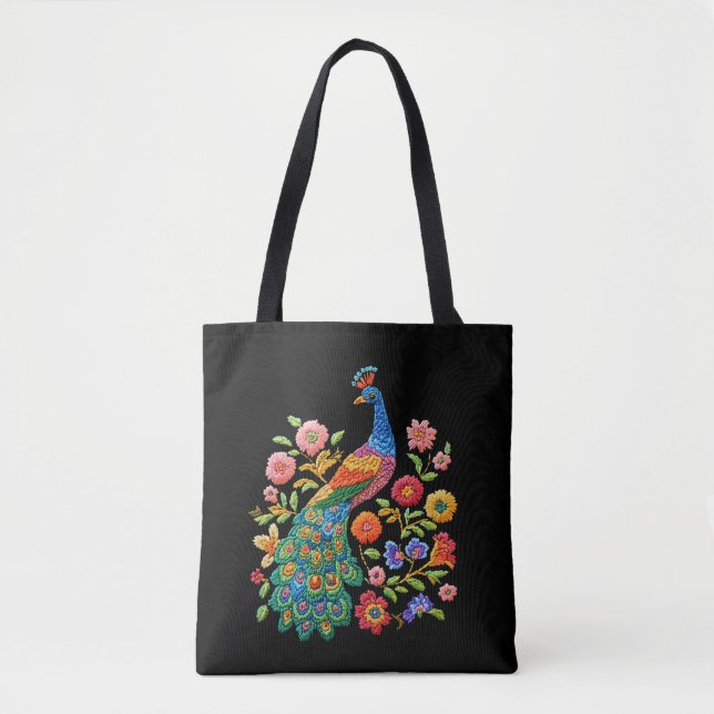 Saco Tote Pavão Vibrante (Frente)