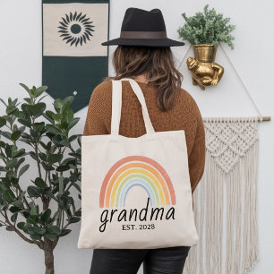 Saco Tote Personalizado Arco-íris Vovó, Bolsa da N
